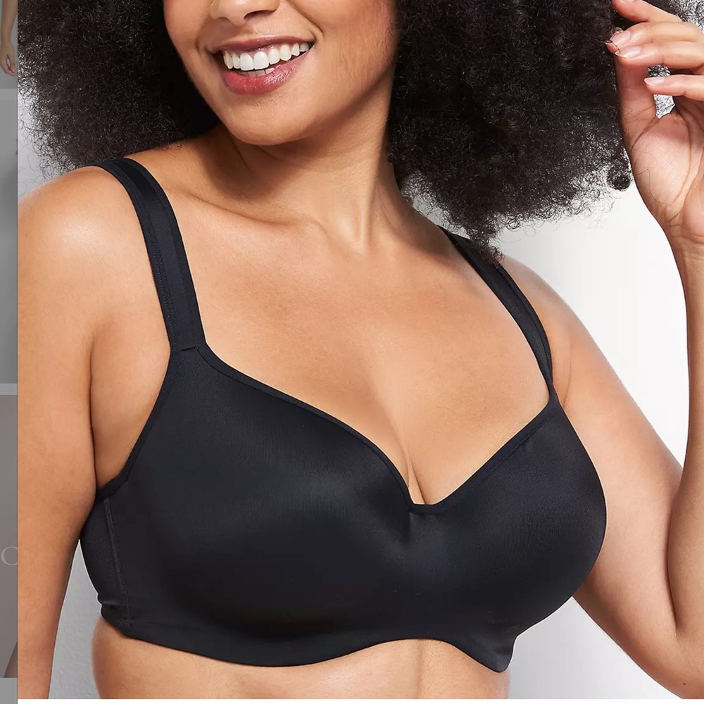 Black Cacique Smooth Lightly Lined Balconette Underwire Bra Sz 40DDD